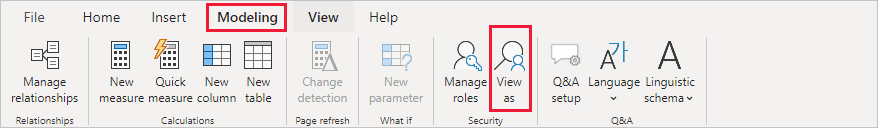 Power BI Row Level Security: View As